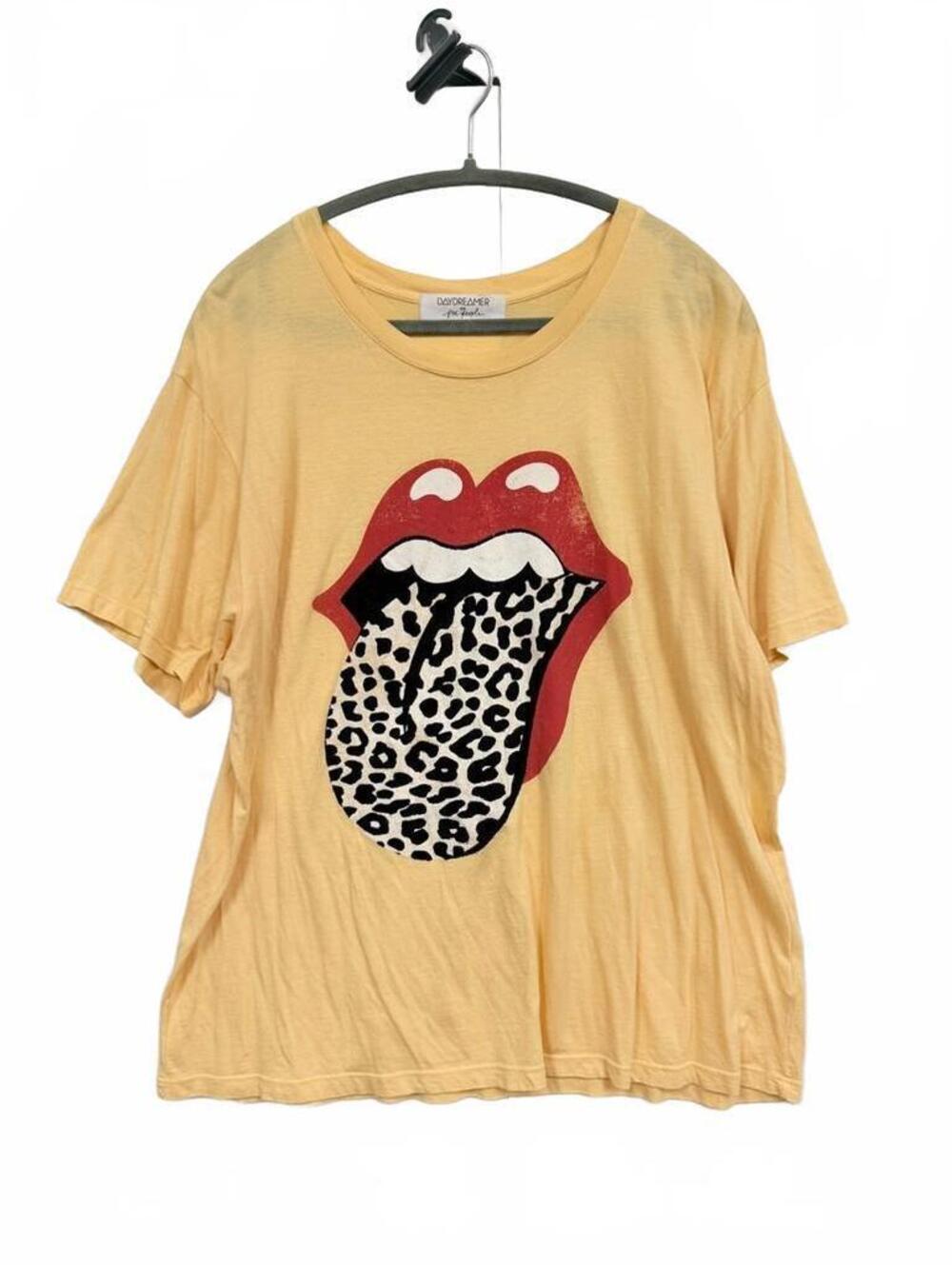 Free People Daydreamer Women’s L Rolling Stones Leopard Tongue Graphic Tee USA